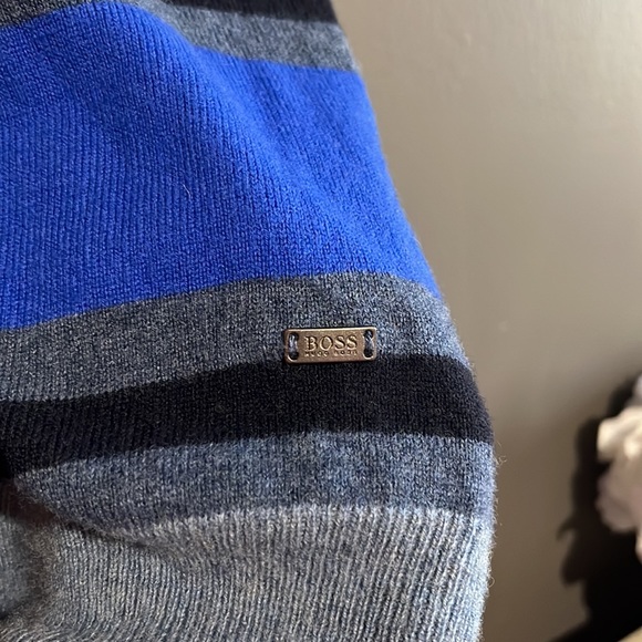 Hugo Boss Extra Fine Lambswool Stripe Sweater - Picture 8 of 12